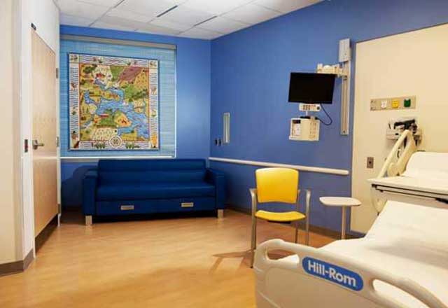 Image showing the installed window artwork in a patient's room.