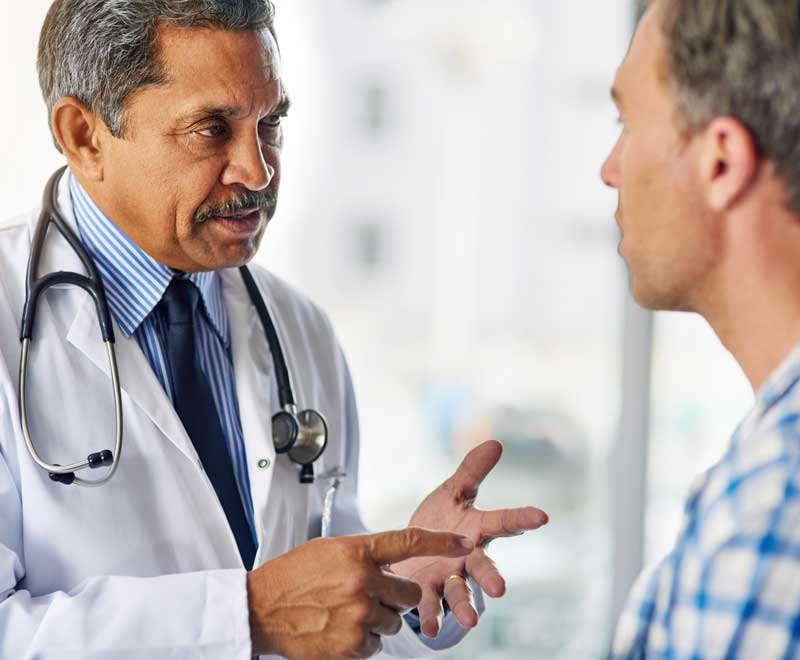 Doctor talking to a patient