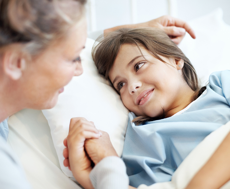 pediatric patient in bed
