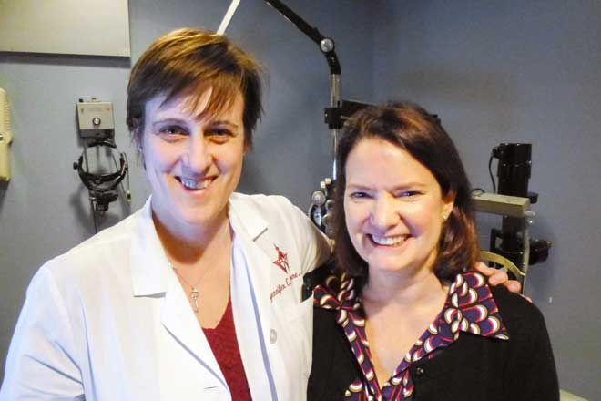 Meredith Cross and Dr. Jennifer Thorne of Wilmer Eye Institute