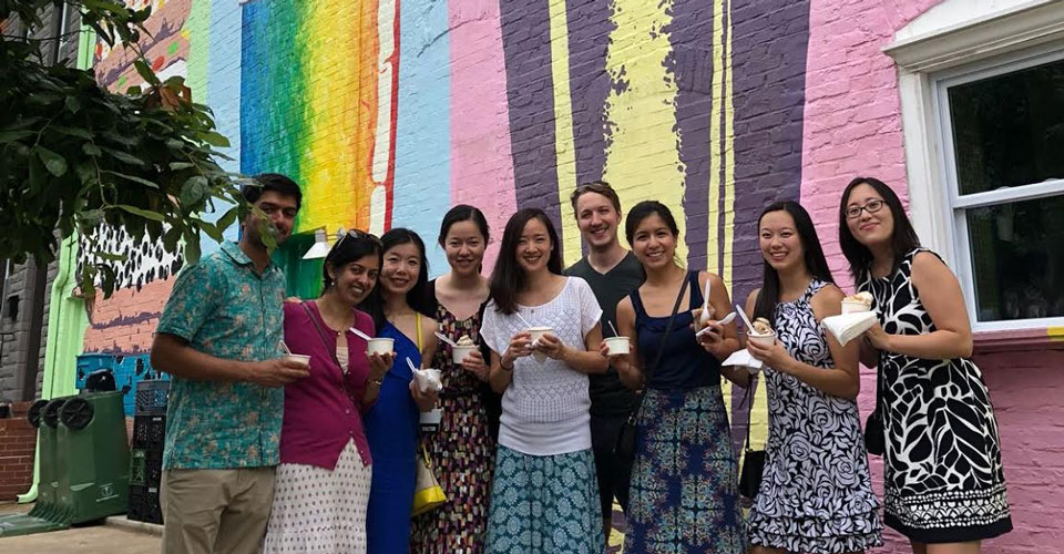 Wilmer residents eating ice cream at local shop