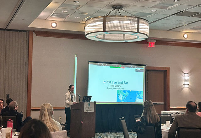 Yuki Wiland from Harvard presenting at the conference. 
