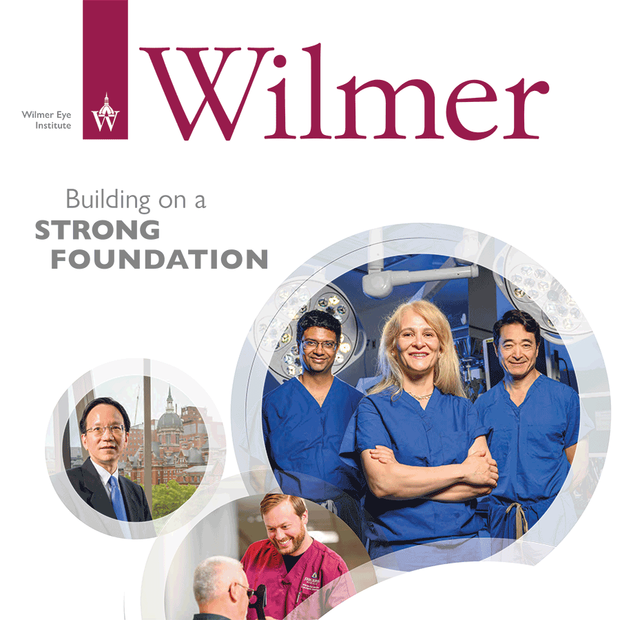 Annual report 2019 cover showing a collage of different physicians. The headline reads building on a strong foundation