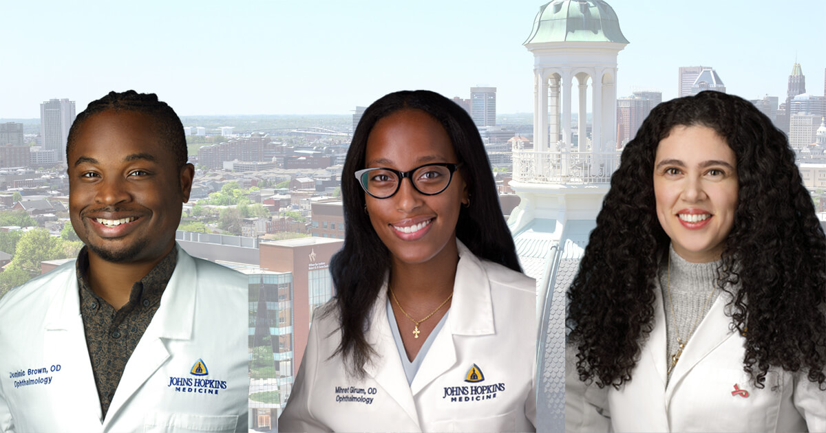 Composite image of Drs. Brown, Girum, and Houssan portraits.