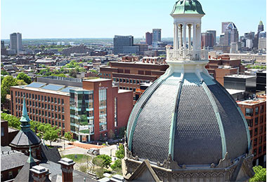 The domed rooftop of the original Wilmer building.