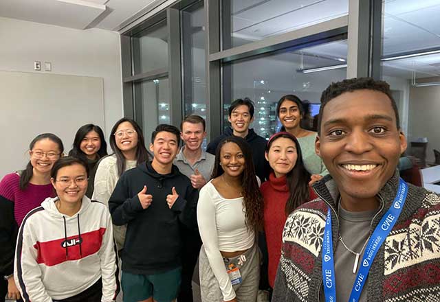 Group of medical students posing for a selfie together
