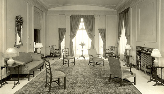 Brightly lit formal living room