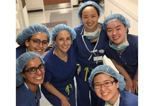The surgery team getting ready for a day in the operating room.