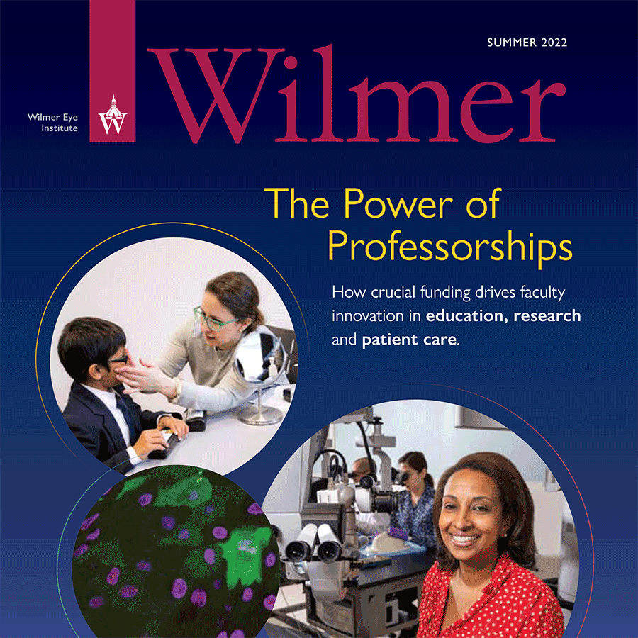 Summer 2022 cover showing multiple doctors with patients. The headline reads the power of professorships