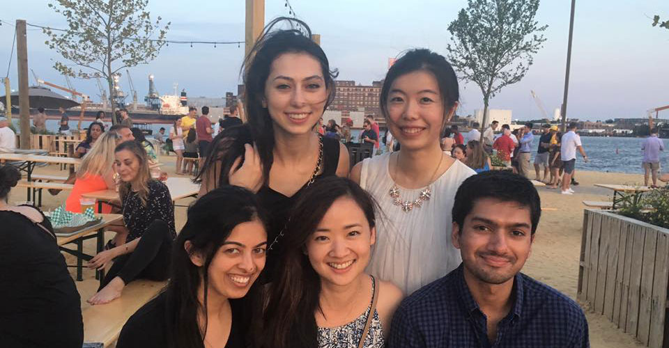 Residents enjoying free time at local outdoor bar