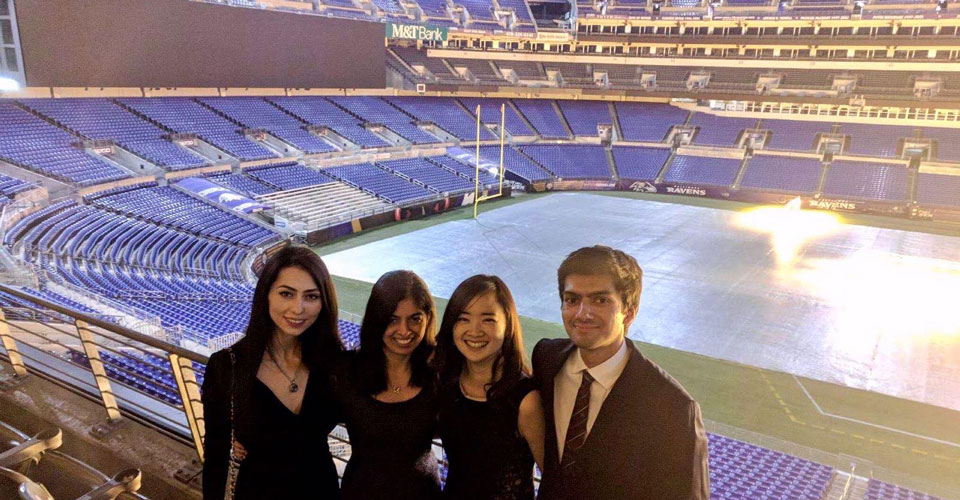 Residents at Wilmer's annual holiday party in M&T Bank Stadium