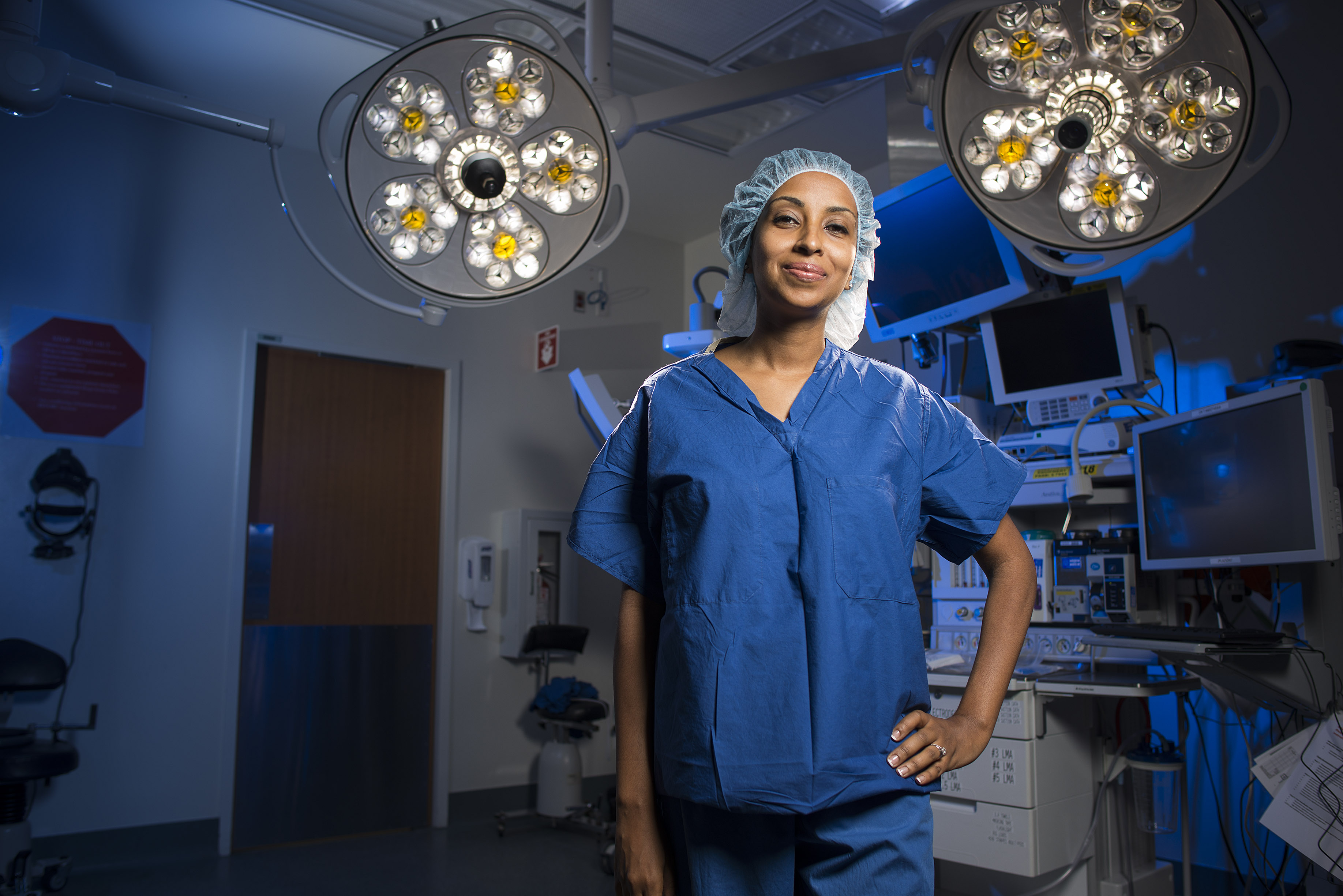 Dr. Fasika Woreta in the Wilmer operating room