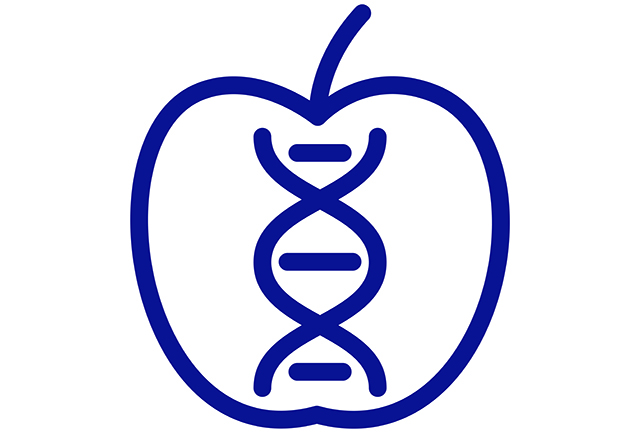 icon of apple with dna helix