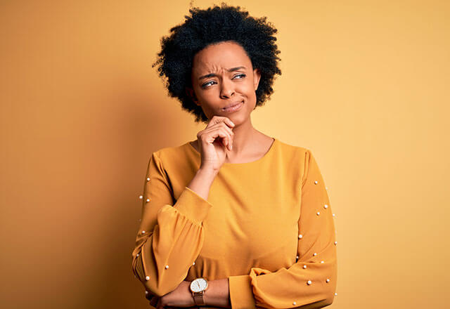 woman with questioning look