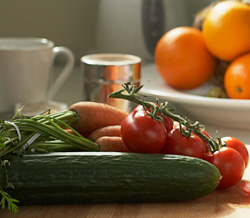 Zucchini and tomatoes