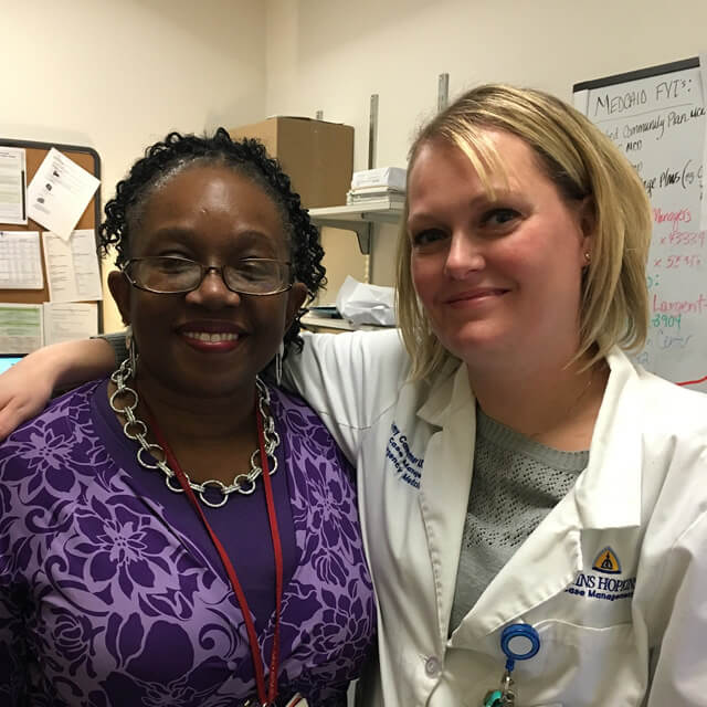 The photo shows Juanita Maye and Amy Cammer. 