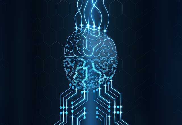 brain art with glowing effects