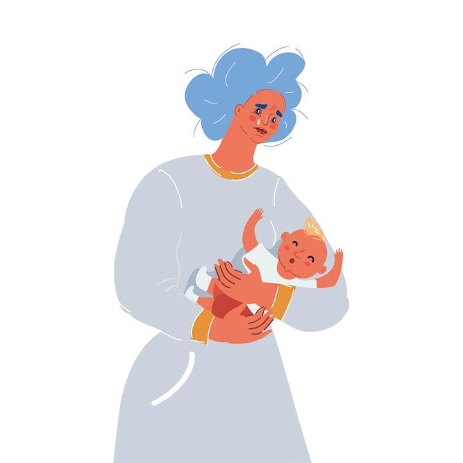 illustration of mother with child