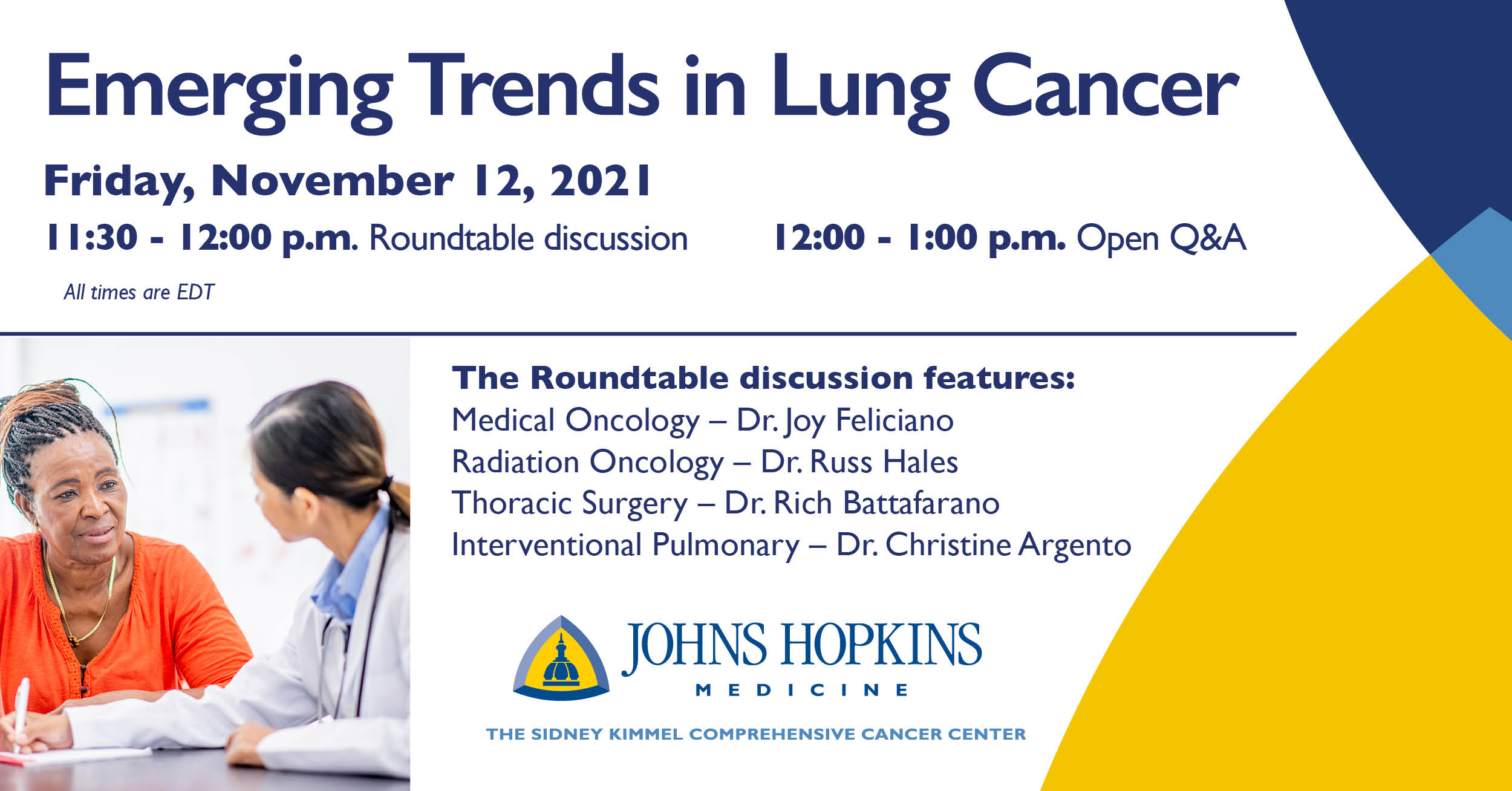 Flyer for Emerging Trends in Lung Cancer event