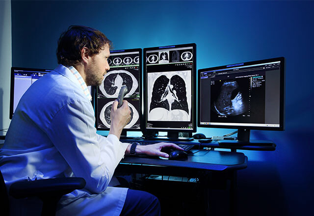radiologist reading images