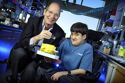 Trey Price,14, with pediatric cardiologist and geneticist Hal Dietz in Dietz’s lab at Johns Hopkins