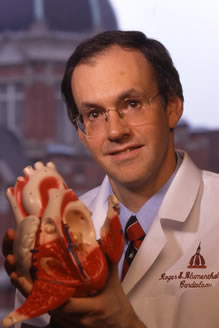Dr. Blumenthal with model of human heart