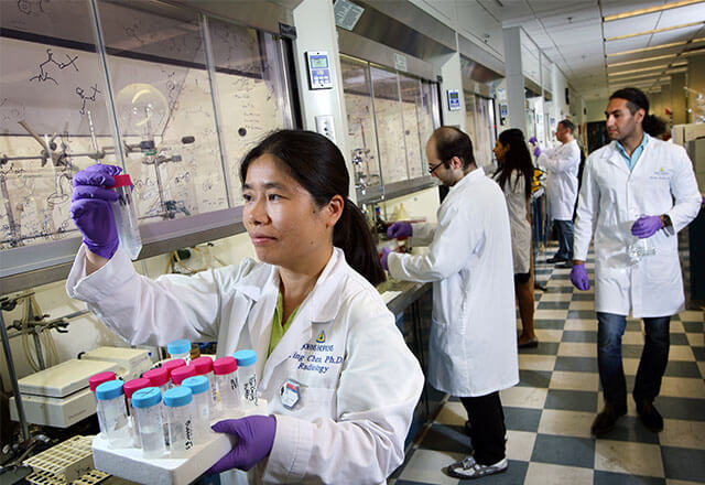 hopkins researchers in the lab