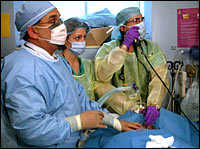 performing a tracheostomy