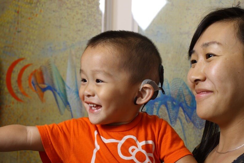 Child with cochlear implant