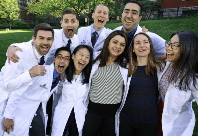 A group photo of diagnostic radiology residency graduates