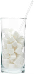 Tall glass of sugar