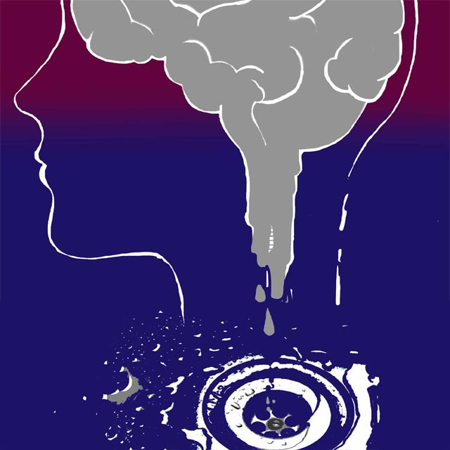 illustration of a leaking brain