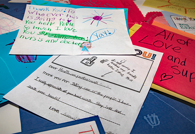 A colorful pile of handwritten letters from the community.
