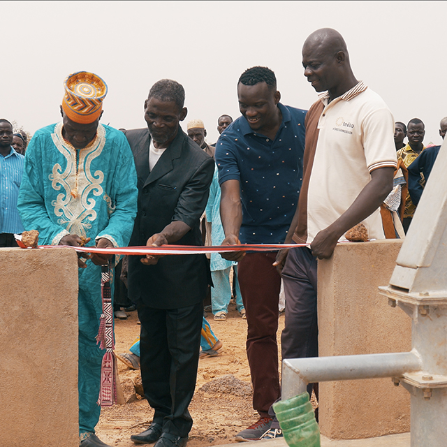 Opening of a new well in a rural village in Burkina Faso
