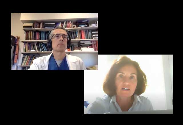 Drs. Pardo and Ziai on a Zoom call