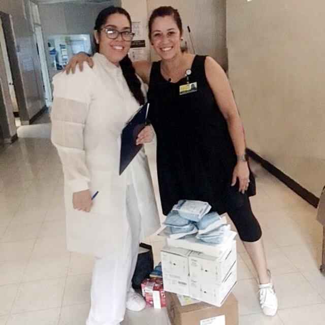 Alba Azola with a nurse from Puerto Rico.