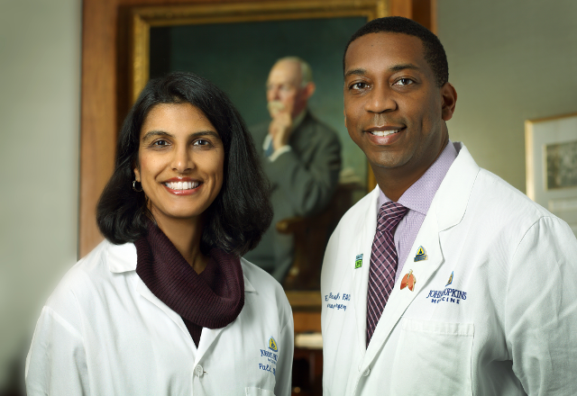 Pulmonologist Pali Shah, M.D. and lung transplant surgeon Errol Bush, M.D.