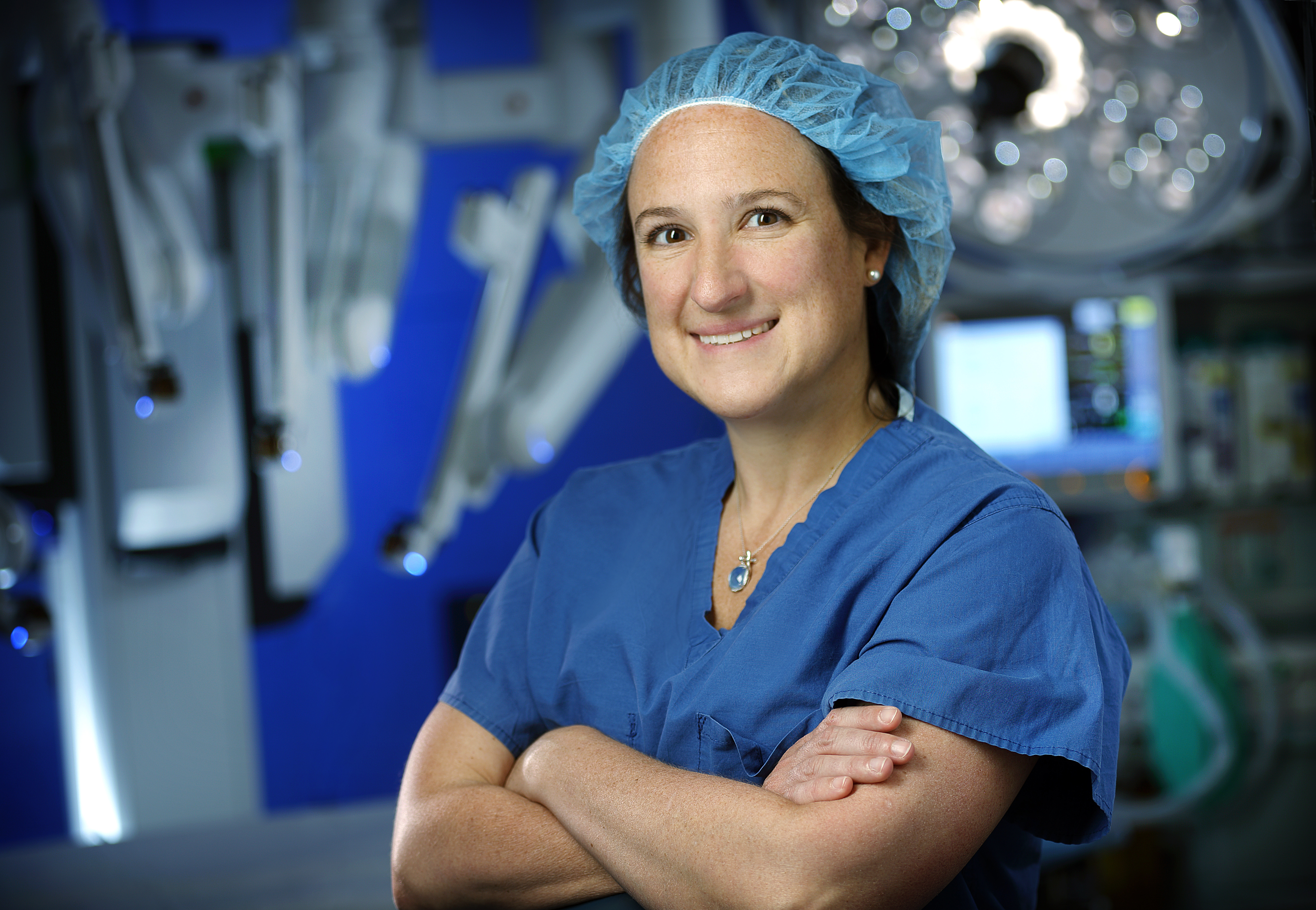 Headshot of Dr. Rebecca Stone in operating room