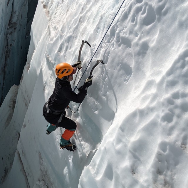 Chris Emerson climbing Mount Rainier