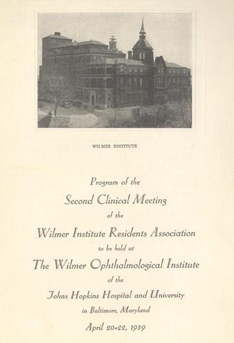 A program from the second WRA Day at the Wilmer Eye Institute.