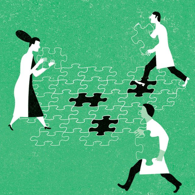 puzzle teamwork illustration