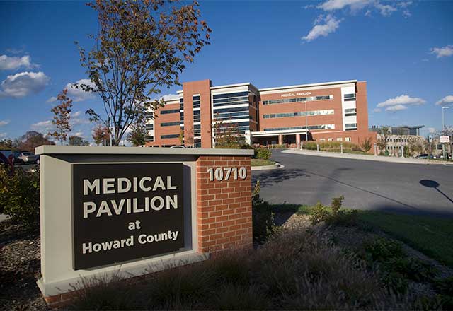 Medical Pavilion at Howard County sign and building in background