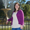 Stephanie Swords standing next to fountain