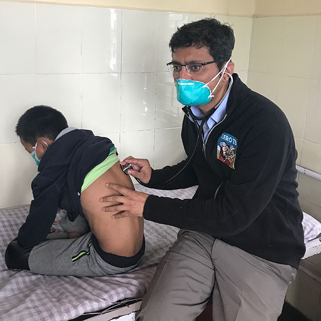Dorjee with a patient
