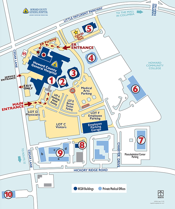 Campus Map | Howard County General Hospital | Johns Hopkins Medicine